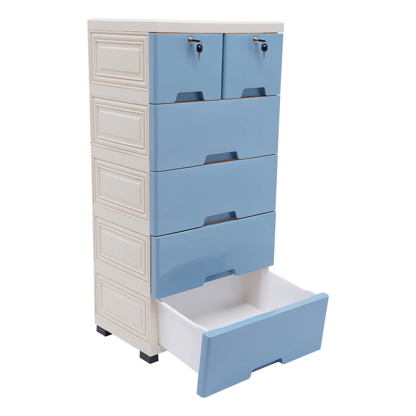 Classic 6 Drawer Plastic Dresser Storage Tower For Home Office