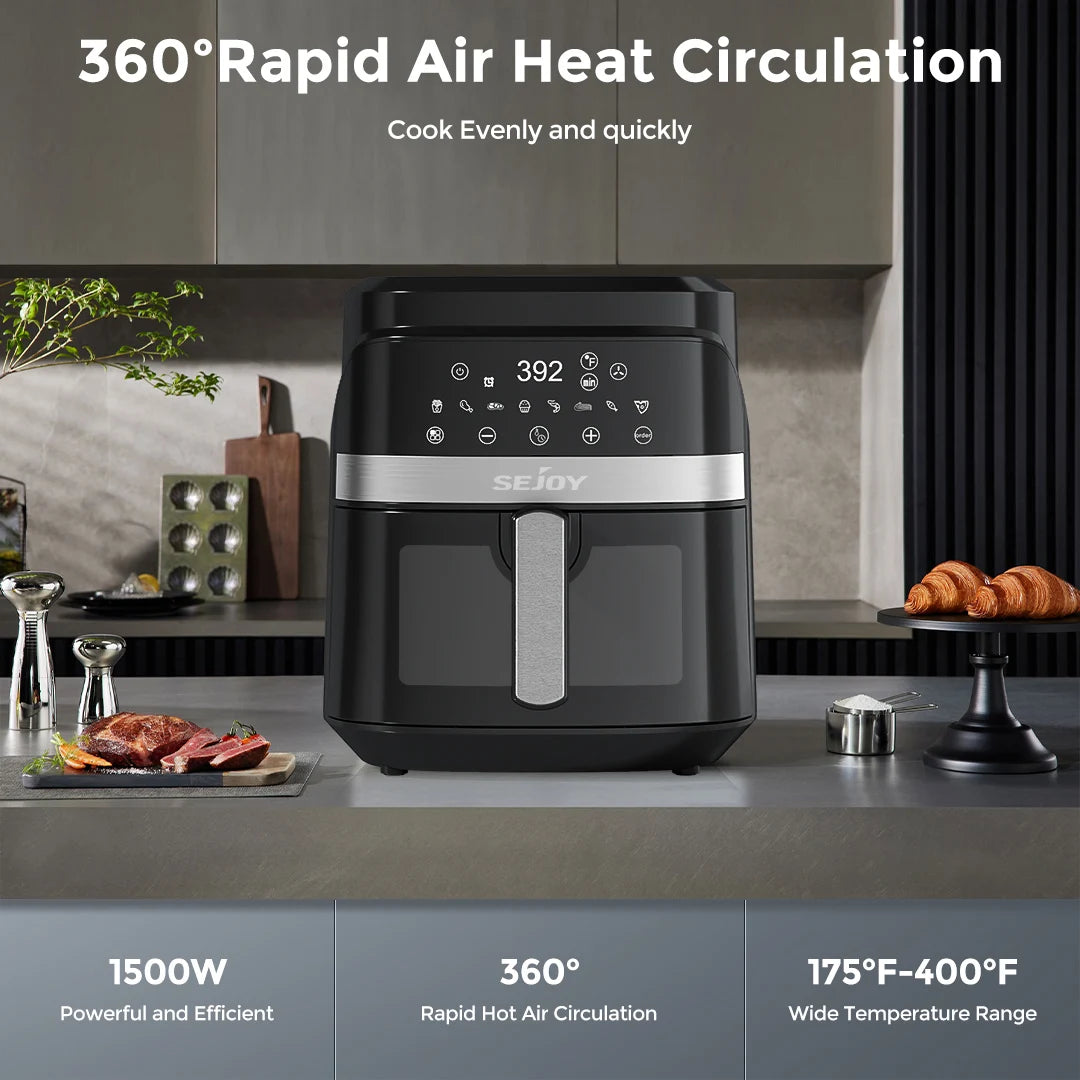 SEJOY 8-In-1 Air Fryer Electric Oven Dehydrate Keep Warm