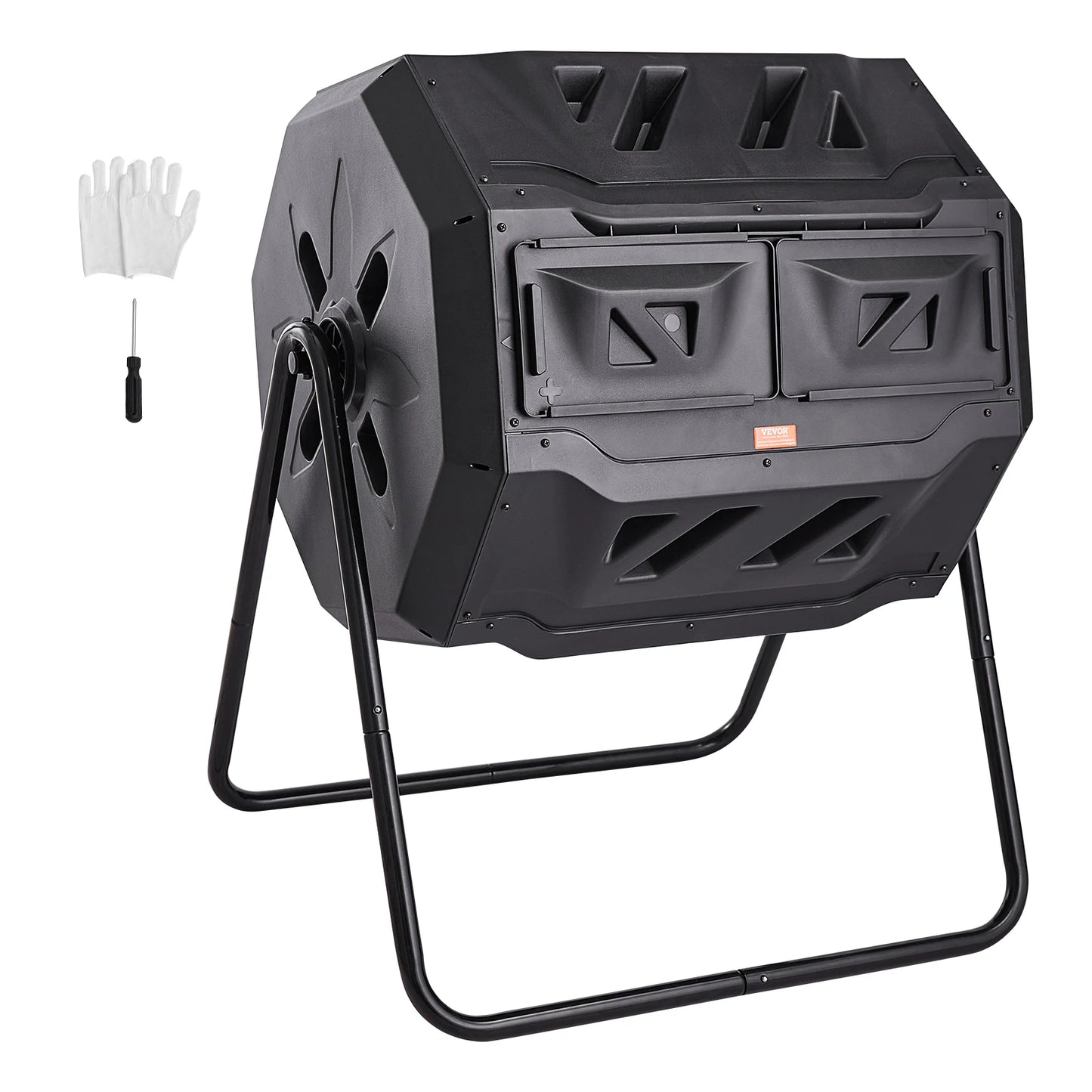SucceBuy Dual Chamber Compost Tumbler Bin For Garden And Yard