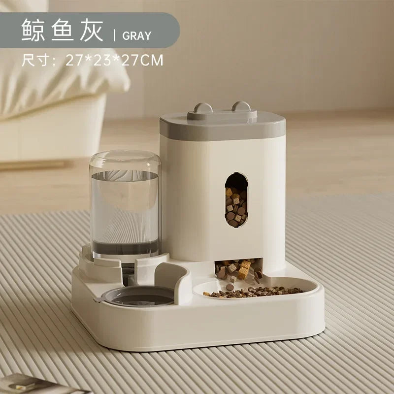 Automatic Pet Feeder With Water Fountain Large Capacity Storage