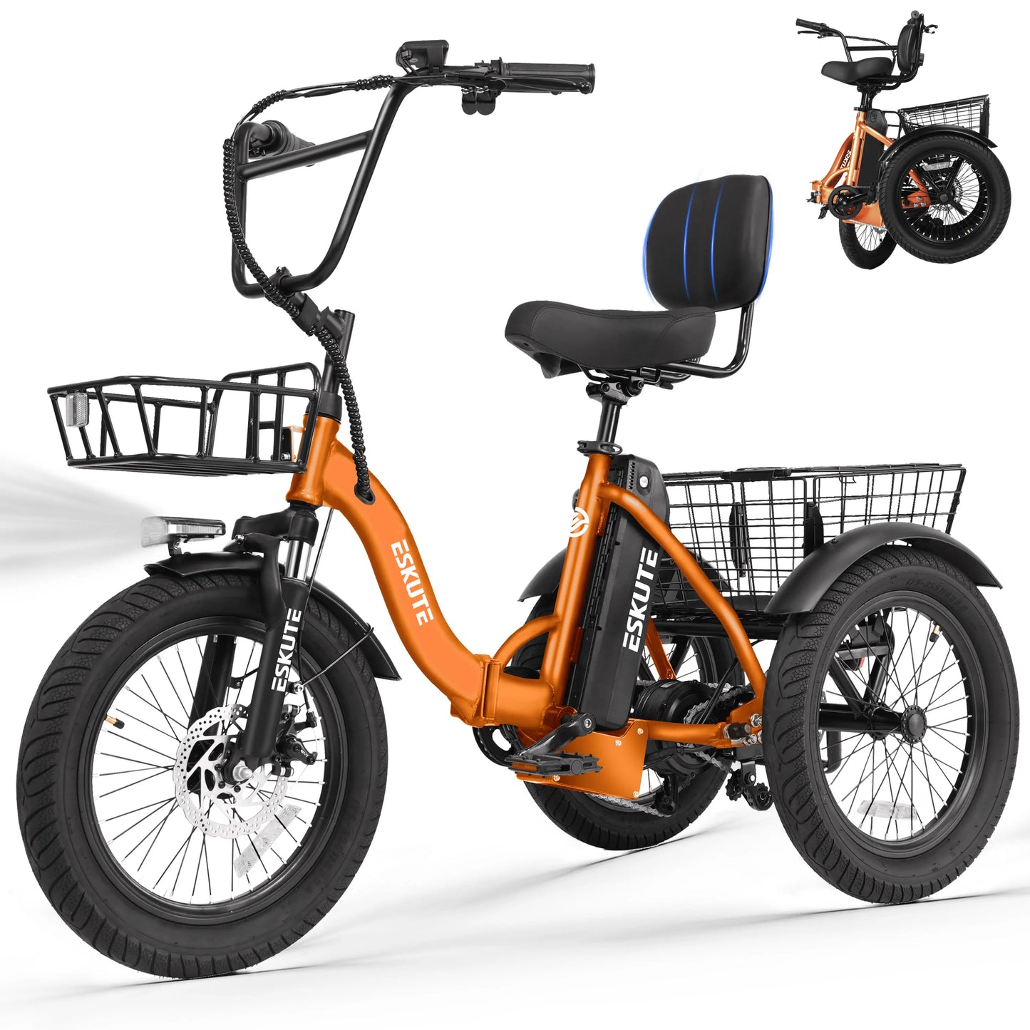 Eskute T300 Electric Trike With 1200W Motor And 624Wh Battery