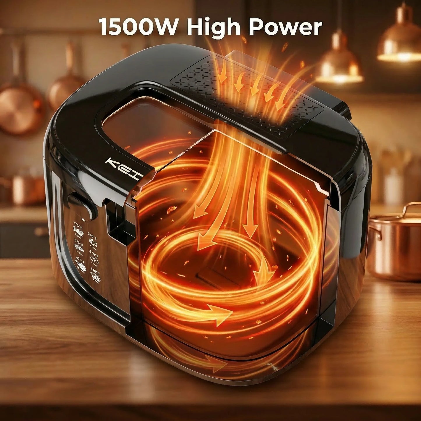 Cachoo 1600W Electric Deep Fryer With Adjustable Thermostat