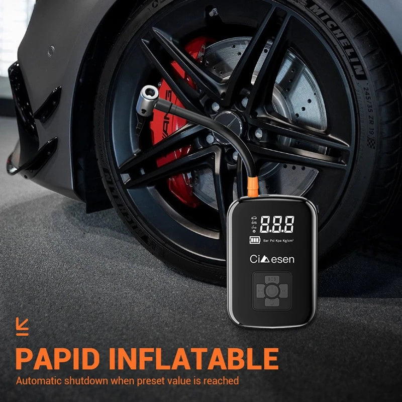 HELLOLEIBOO Car Wireless Air Pump 150 PSI Portable Tire Inflator
