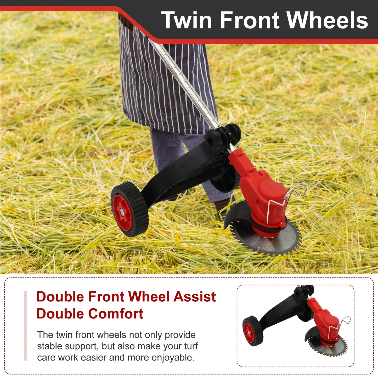 Cordless Electric Weed Trimmer And Edger With 21V Brushless Motor