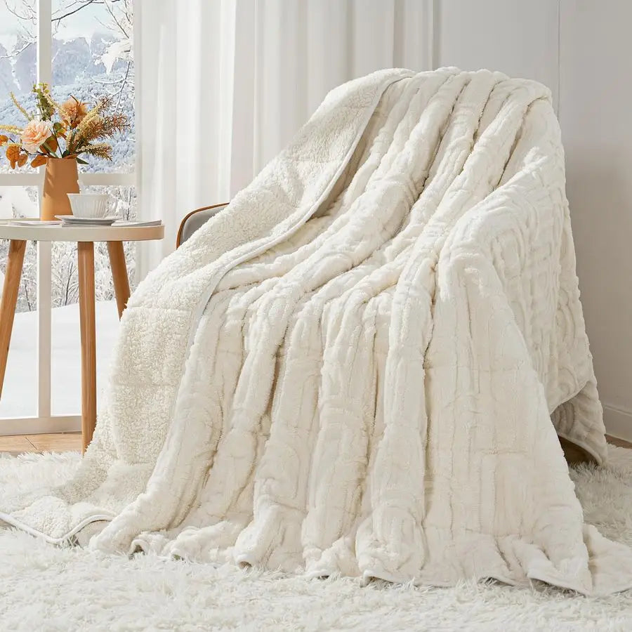 Weighted Blanket For Adults 15 Lb Jacquard Sherpa Fleece Relax