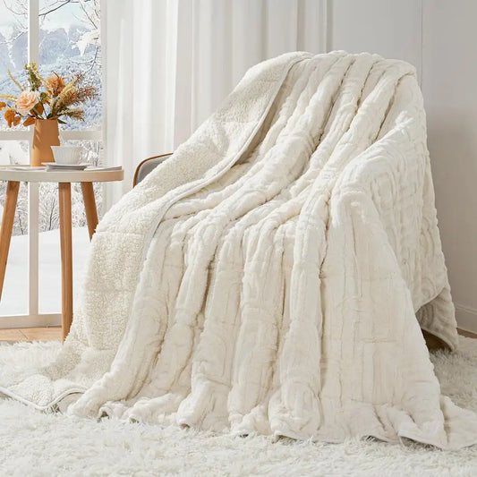 Weighted Blanket For Adults 15 Lb Jacquard Sherpa Fleece Relax