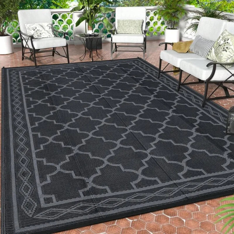 Modern Geometric Outdoor Rug Waterproof Patio Mat For Balcony RV