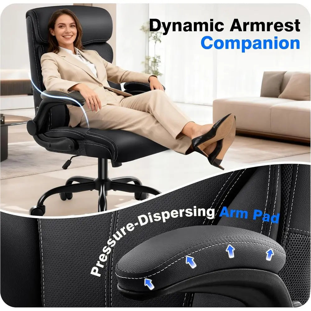 Office Chair Executive High Back Leather Desk Chair With Lumbar Support