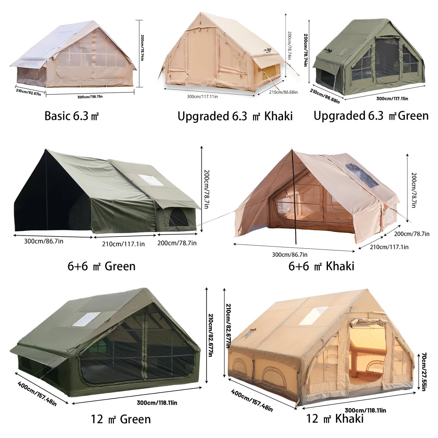 Inflatable Camping Tent With Skylight And Quick Airflow Breathable Mesh