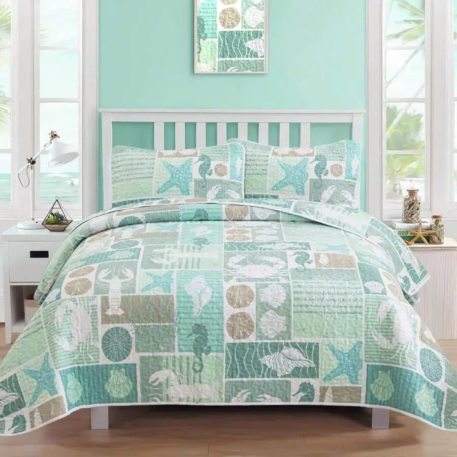 Yellow Paisley Quilt Set 3 Pieces Coverlet Bedding