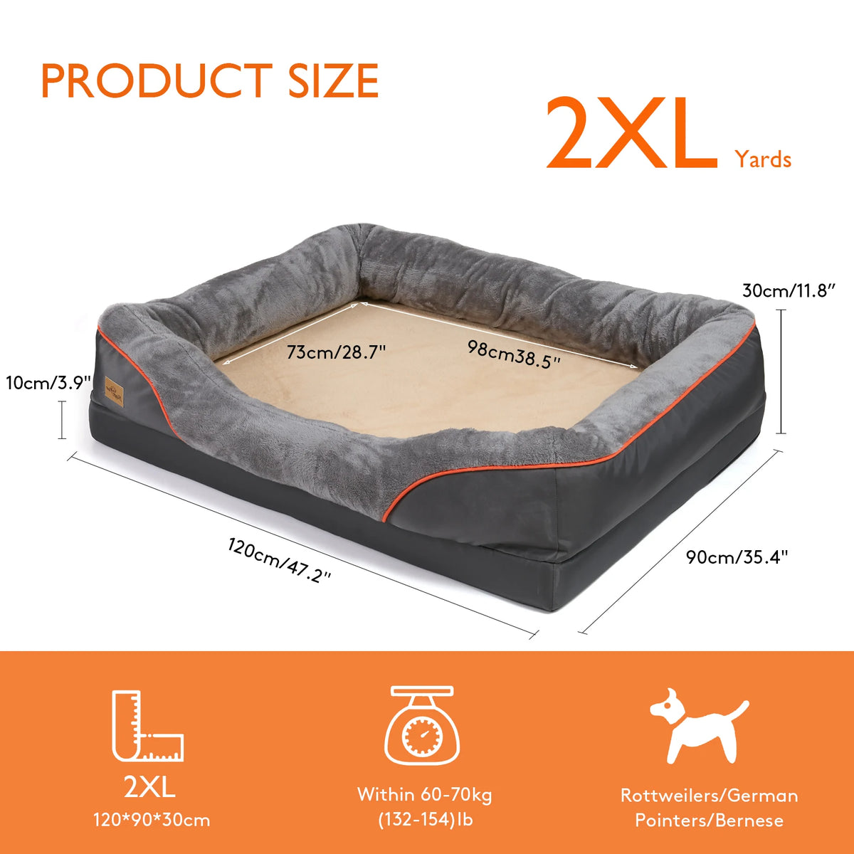 Bingopaw Removable Cover Large Dog Bed Warm Fleece