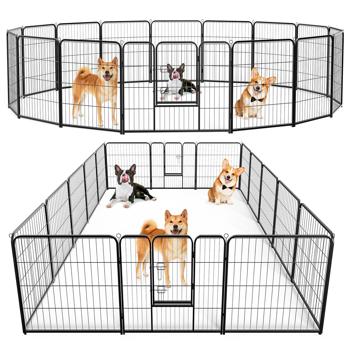 JHK 16 Panel Foldable Dog Playpen For Indoor And Outdoor Use