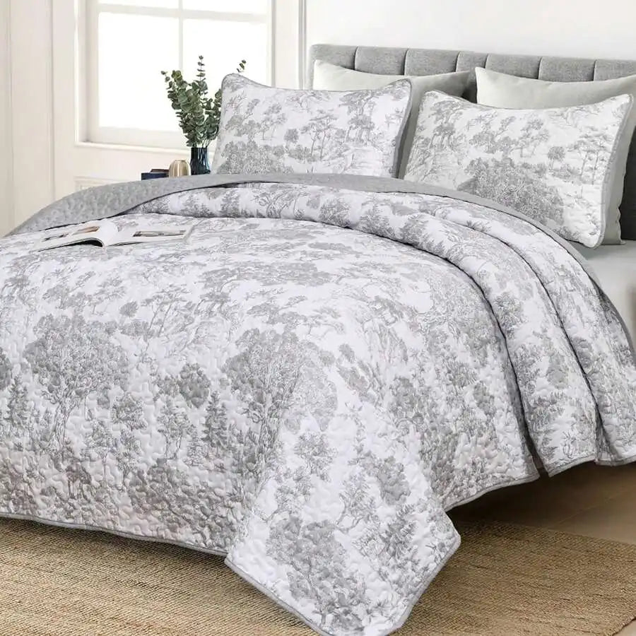 Yellow Paisley Quilt Set 3 Pieces Coverlet Bedding
