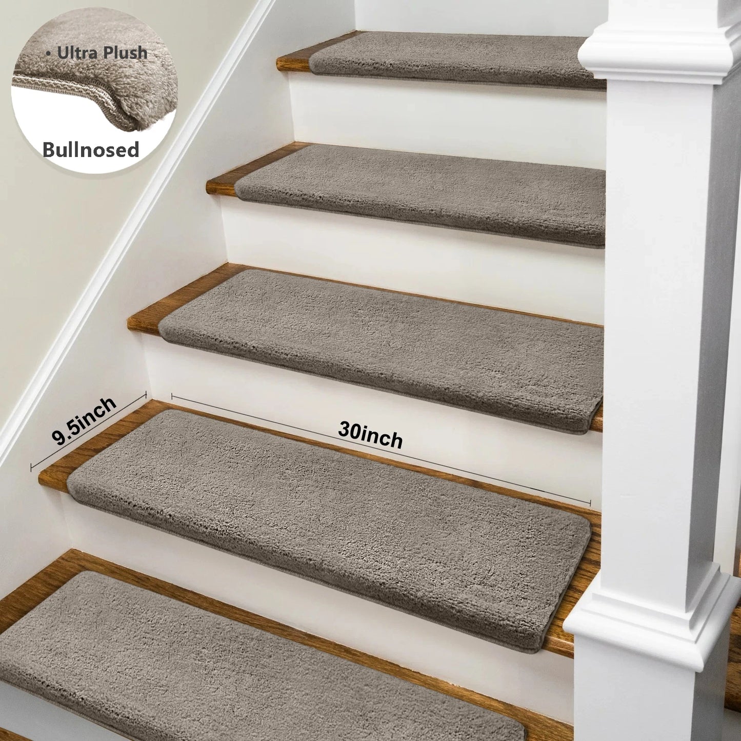 Non Slip Self Adhesive Stair Treads With Ultra Plush Carpet
