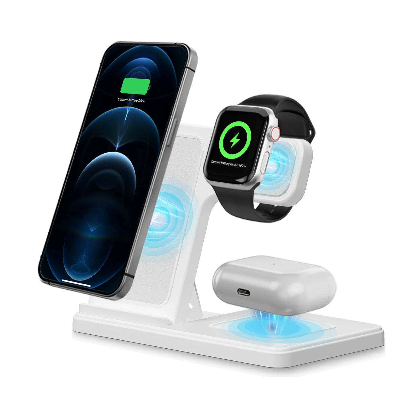 3-In-1 Magnetic Wireless Charger Station 18W Foldable