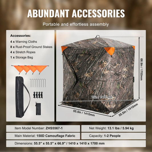 SucceBuy 270 Degree See Through Ground Blind Mesh For Hunting