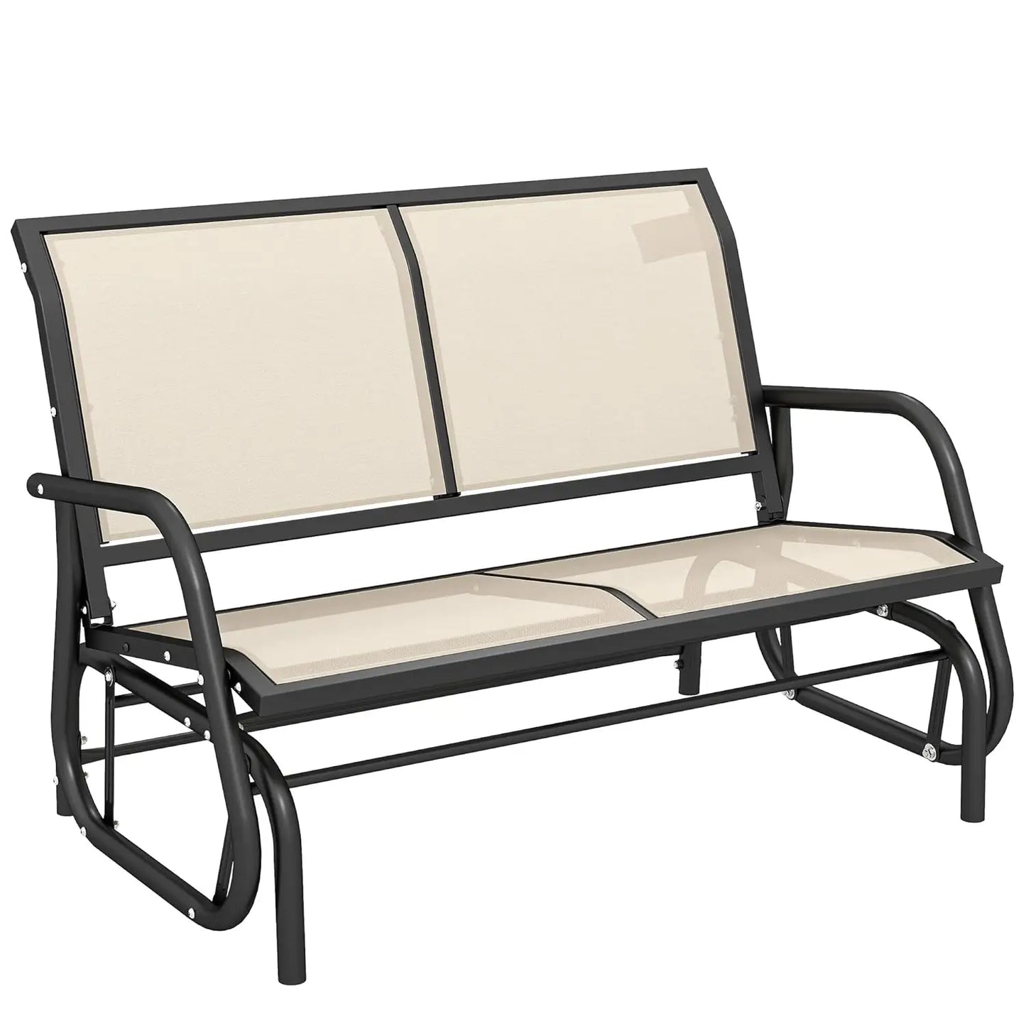 Outdoor Glider Bench With Powder Coated Steel Frame For Backyard