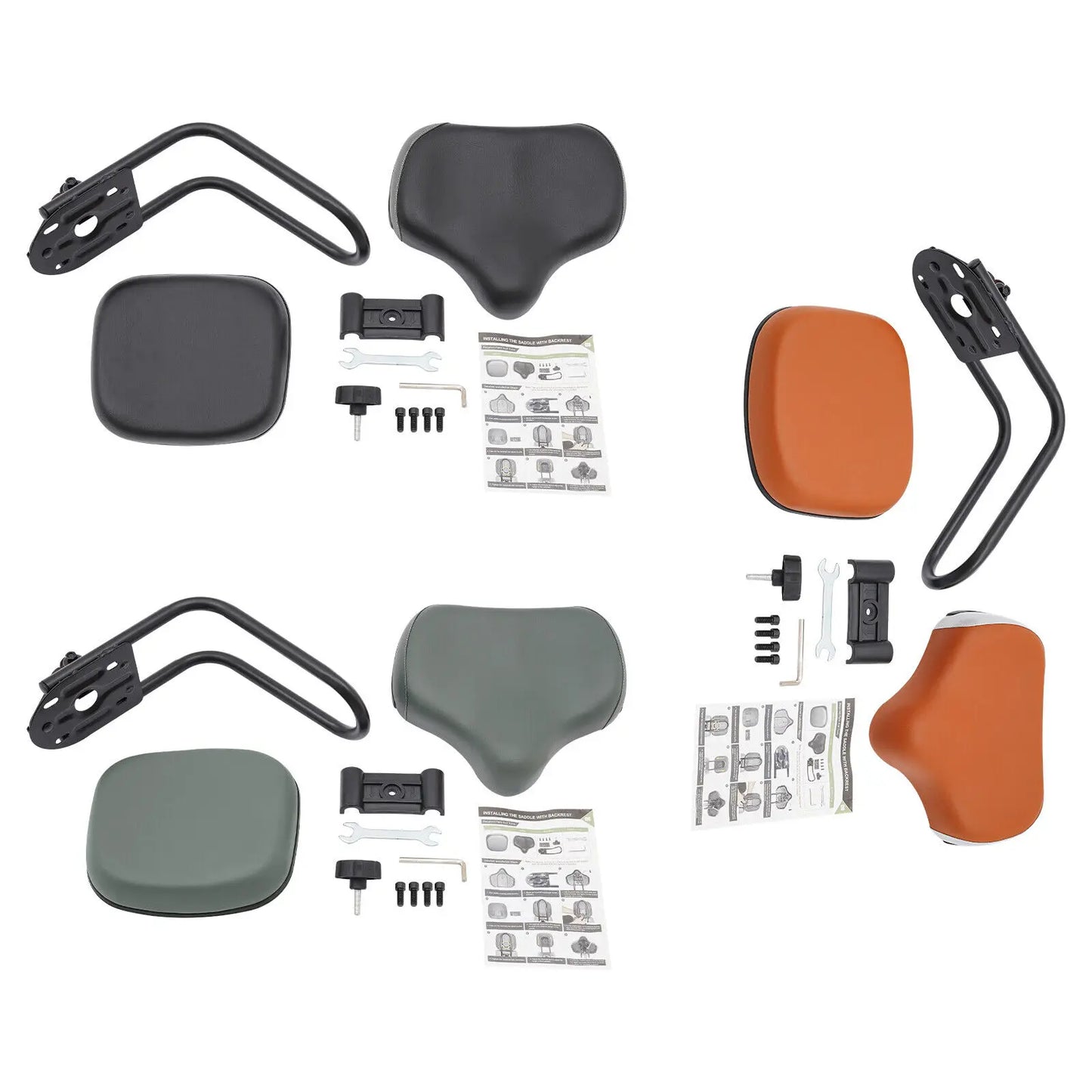 Tricycle Saddle Seat With Back Support For Bicycle