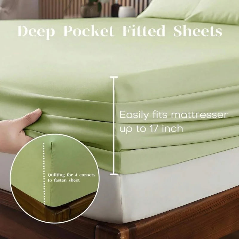 18 Inch Queen Sheets Deep Pocket 4 Piece Set