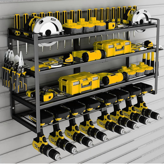 Power Tool Storage Rack 4 Tier Wall Mount Organizer