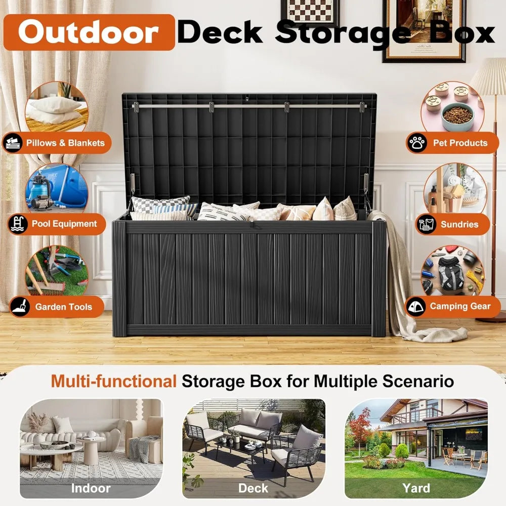 Outdoor Resin Storage Box With Waterproof Lockable Lid