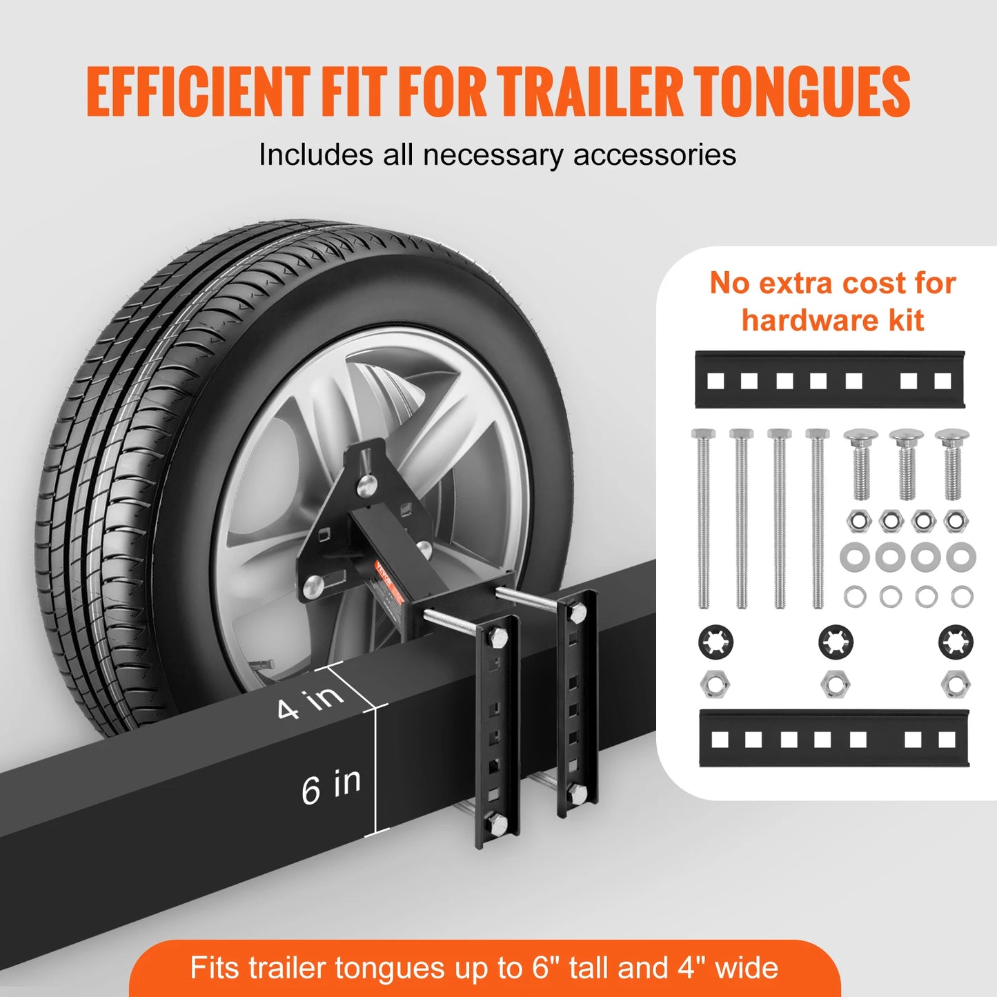 SucceBuy Spare Tire Carrier With Mounting Screws For Trailers RV