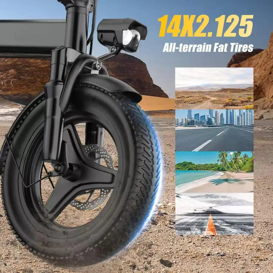 Foldable 500W Electric Bicycle With 48V 15Ah Battery