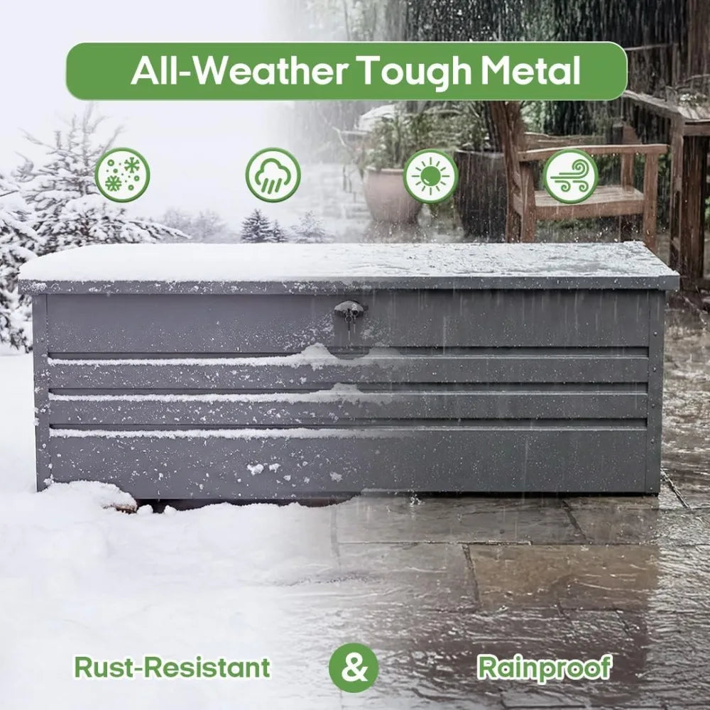 Outdoor Waterproof Metal Storage Box For Patio Tools And Gear