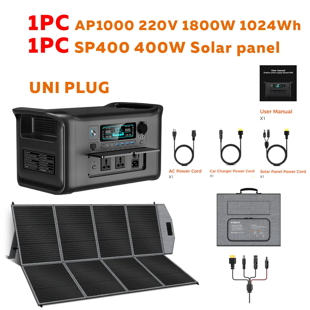 CTOLITY Outdoor Portable Power Station 1800W 2400W Fast Charge