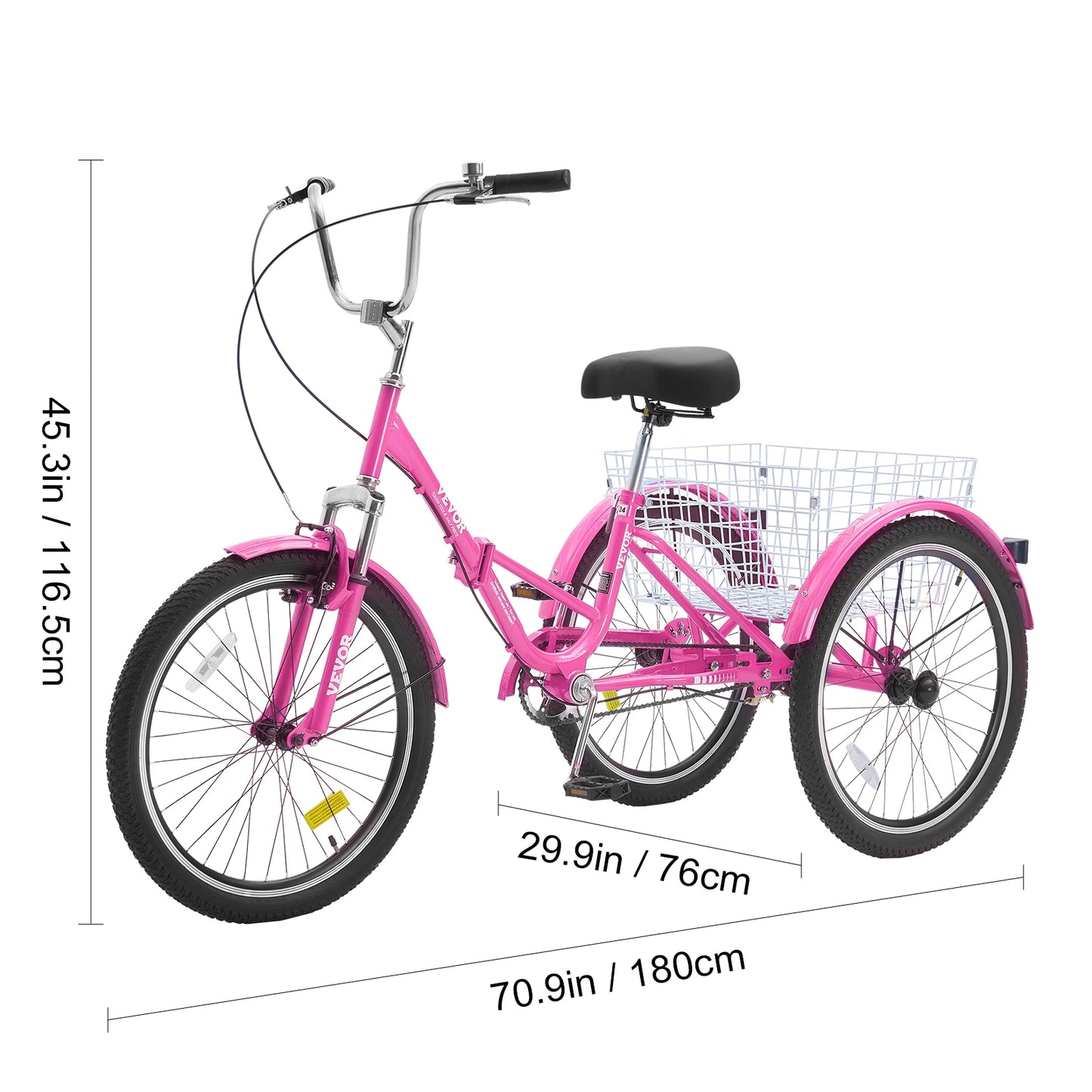 SucceBuy Steel Compact Adult Folding Tricycle For Stable Travel