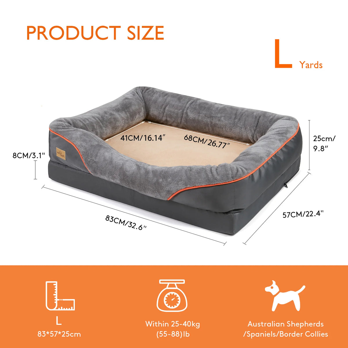 Bingopaw Removable Cover Large Dog Bed Warm Fleece