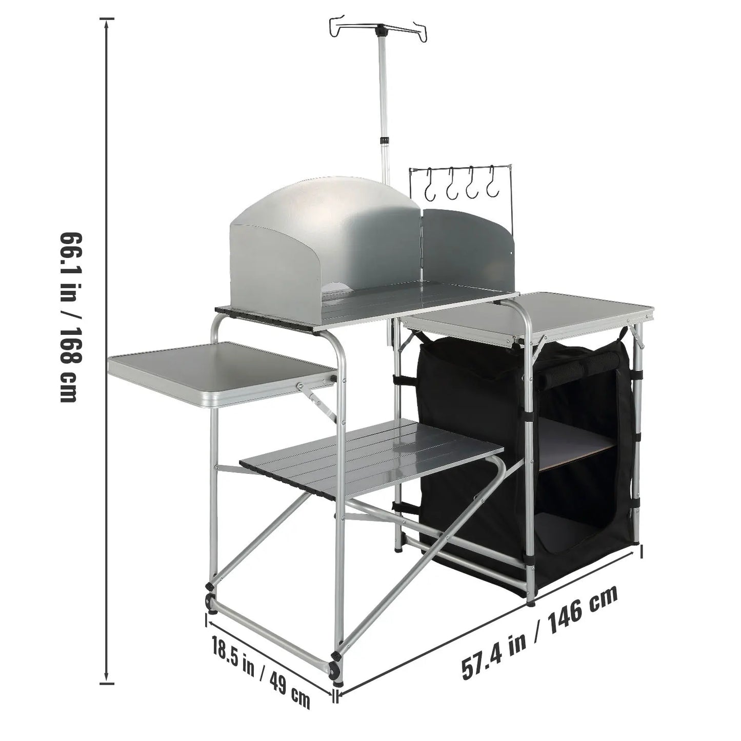 SucceBuy Aluminum Camping Kitchen Table And Grill Rack